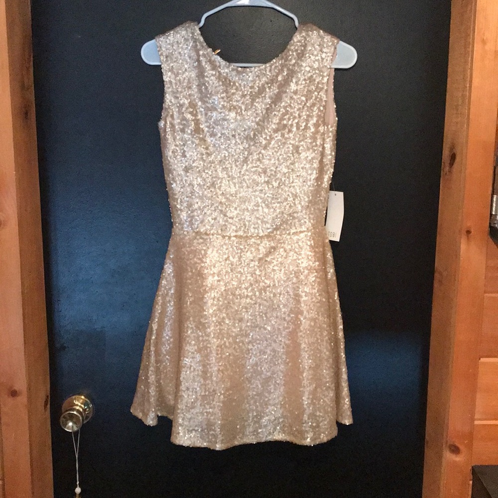 Tobi Gold Sequin Dress